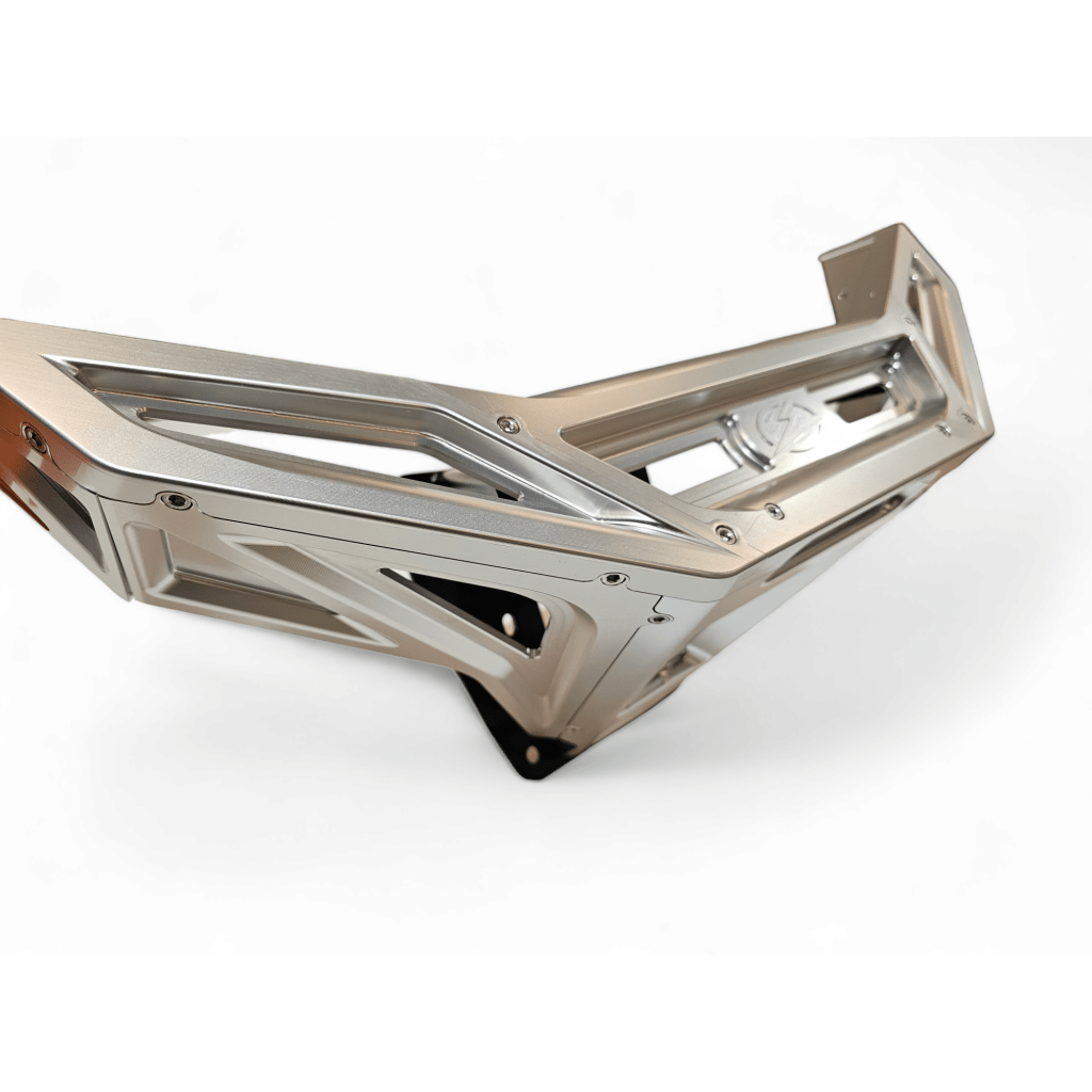 Elektric Offroad 2022 - 2024 Polaris RZR Pro R/ Turbo R Machined Billet Front Winch Bumper (Clear Hard Anodize) - MojoMotoSport.com