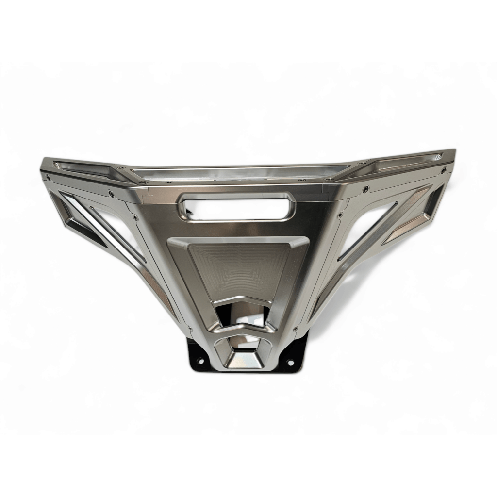 Elektric Offroad 2022 - 2024 Polaris RZR Pro R/ Turbo R Machined Billet Front Winch Bumper (Clear Hard Anodize) - MojoMotoSport.com