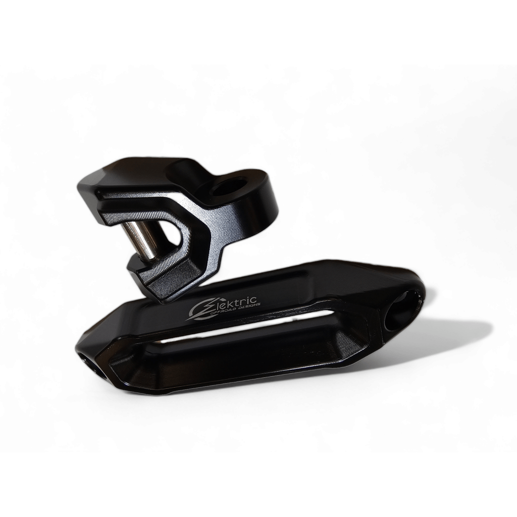 Elektric Offroad Designs UTV Winch Fairlead and Hook | Black - MojoMotoSport.com