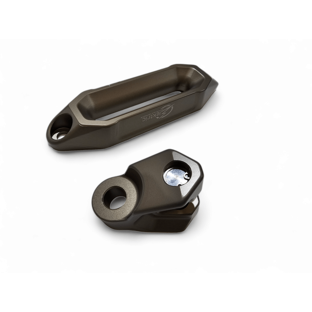 Elektric Offroad Designs UTV Winch Fairlead and Hook | Gunmetal - MojoMotoSport.com