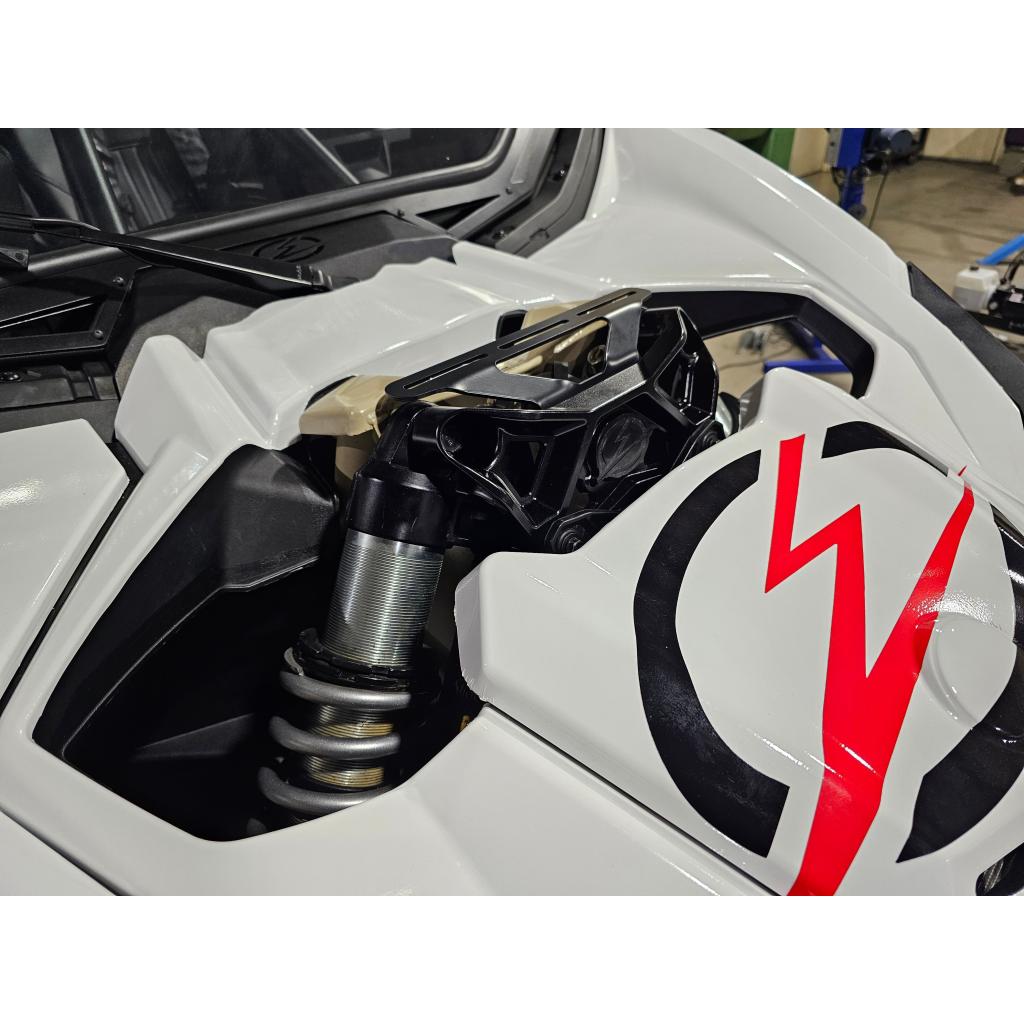 Elektric Offroad EOD 2017 to Current Can Am X3 Maverick Upper Shock Mount Brace with adjustable light mount bracket with Gun Metal finish - MojoMotoSport.com