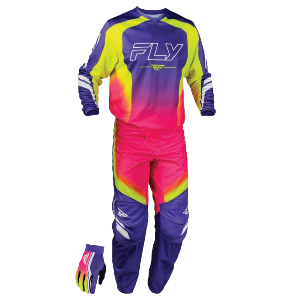 Fly Racing 2027 F-16 Raze Gearset Xl/5XL - Purple/Pink/Yellow