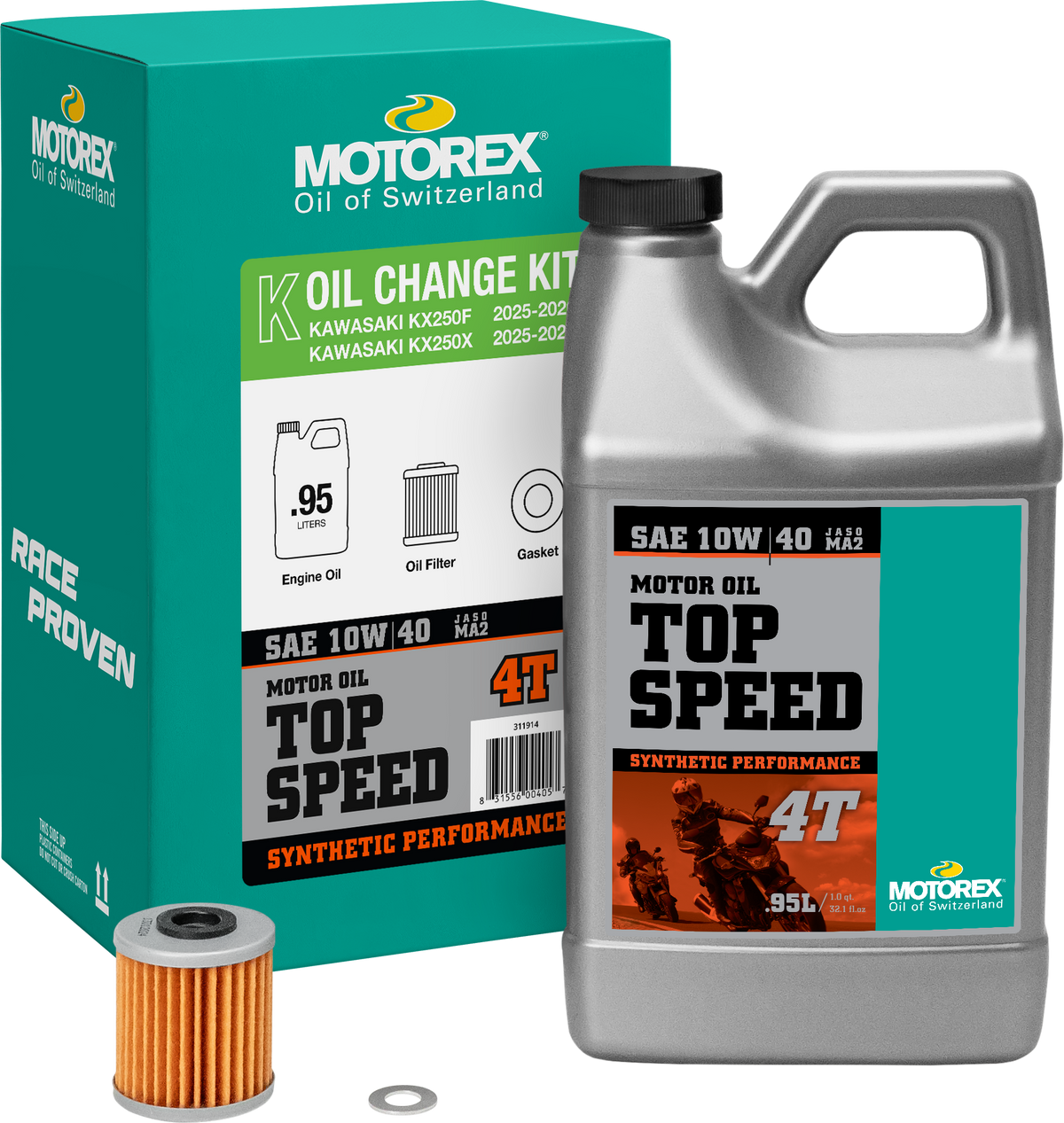 Motorex Motorex Top Speed Oil Change Kit Kawasaki 0.95L 10W/40 | 311914