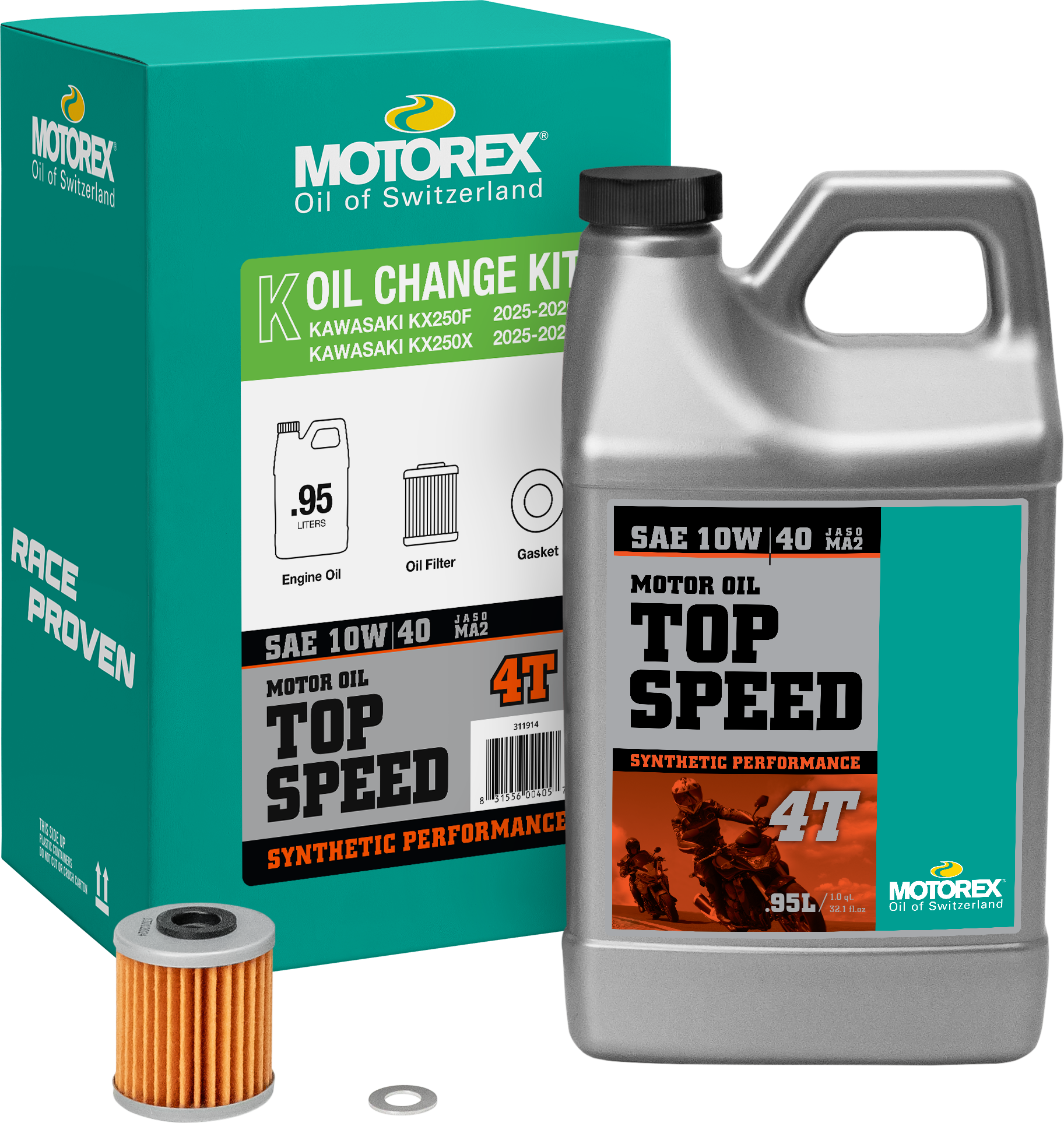 Motorex Motorex Top Speed Oil Change Kit Kawasaki 0.95L 10W/40 | 311914