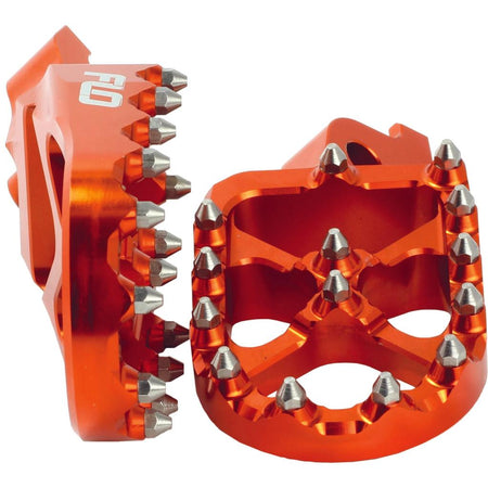 FLO Pro Series Foot Pegs Orange Ktm/Hus | FPEG - 795ORG - MojoMotoSport.com