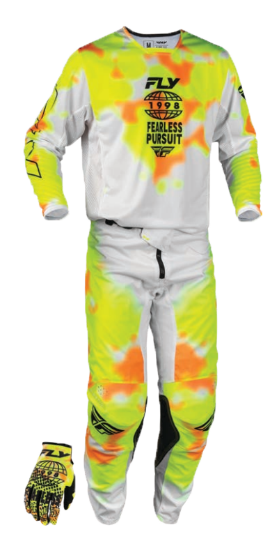 Fly Racing 2027 Kinetic Blur Gearset - White/Hi-Vis/Orange