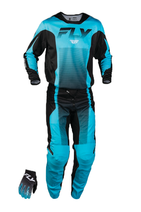 Fly Racing 2027 Kinetic Fade Gearset - Black/Blue/White