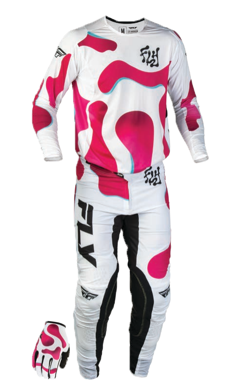 Fly Racing 2027  Lite Flake Vibe Gearset - White/Pink/Blue