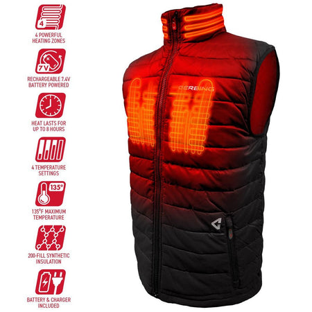 Gerbing 7V Men's Khione Puffer Heated Vest 2.0 - MojoMotoSport.com