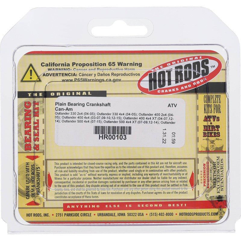 Hot Rods Plain Crankshaft Bearing | HR00103 - MojoMotoSport.com