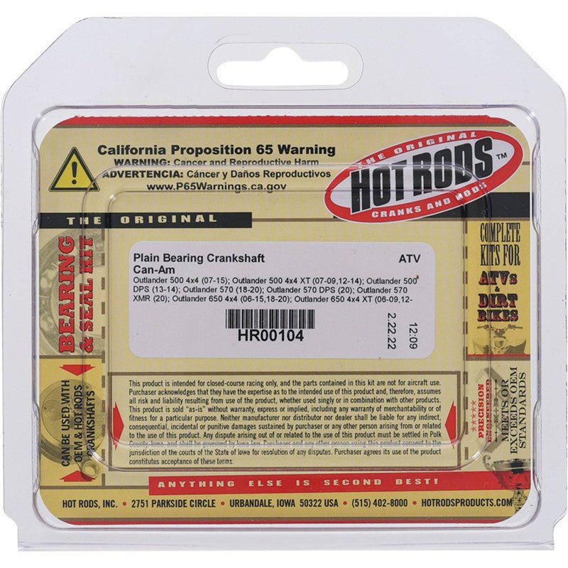 Hot Rods Plain Crankshaft Bearing | HR00104 - MojoMotoSport.com