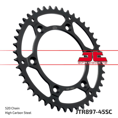 JT Sprockets Self-Cleaning Steel Rear Sprocket with weight-reduced design