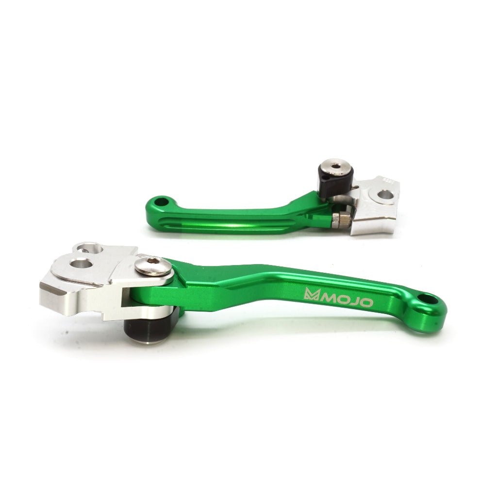 Kawasaki Folding Clutch/Brake Lever Set | BLEM - KAW - LS1 - GRN [OPEN PACKAGE RETURN] - MojoMotoSport.com