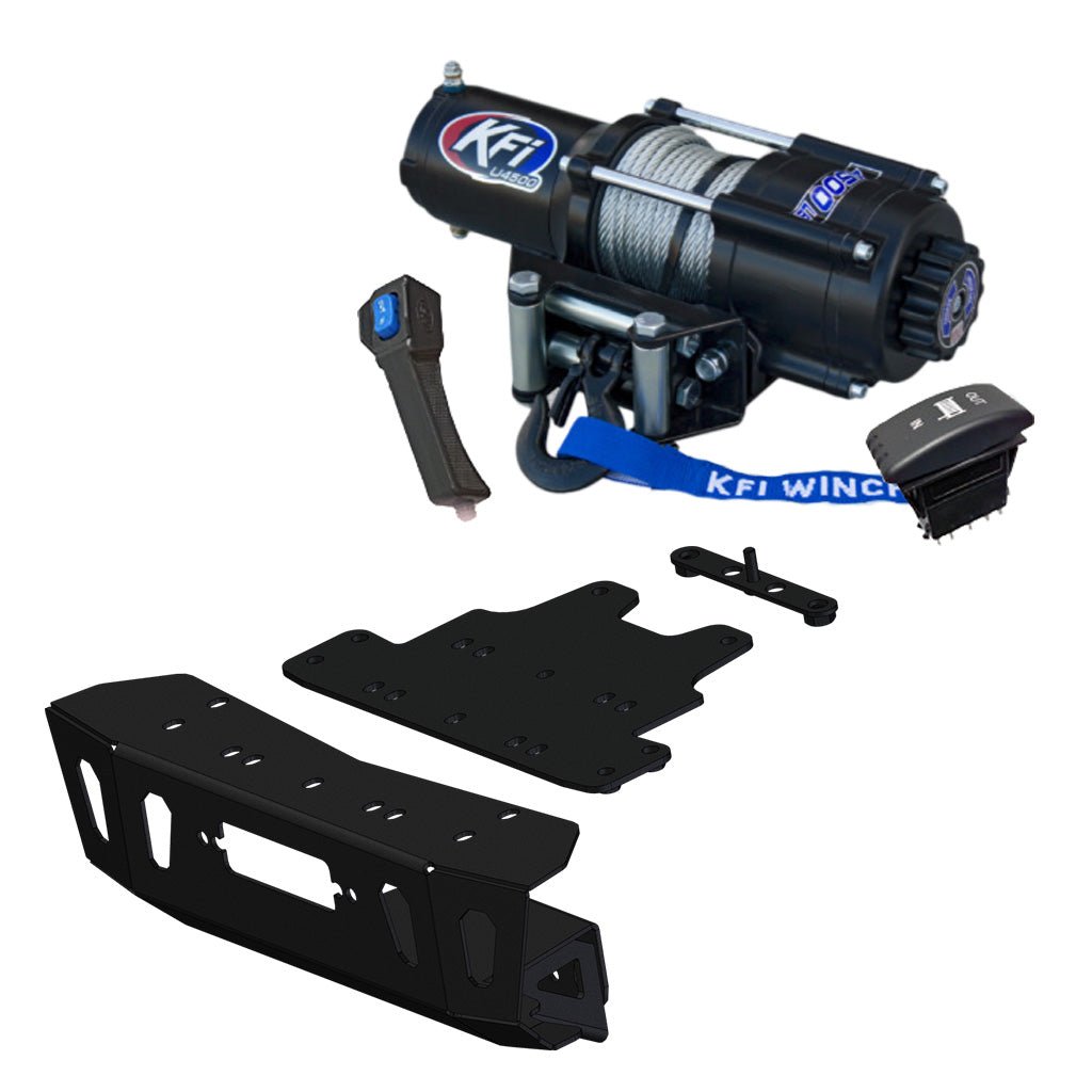 KFI Winch & Winch Mount Kit Polaris RZR Turbo S/S4 & RZR XP/XP4 Turbo S Winch Mount 2018 - 2021 - MojoMotoSport.com