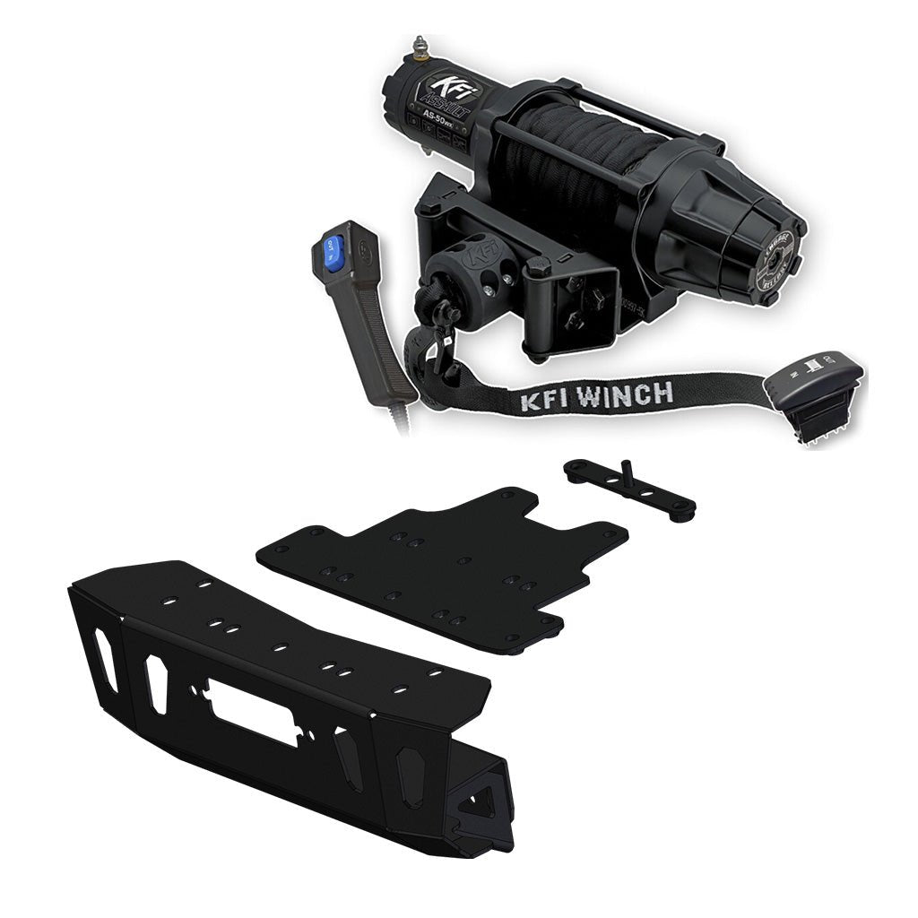 KFI Winch & Winch Mount Kit Polaris RZR Turbo S/S4 & RZR XP/XP4 Turbo S Winch Mount 2018 - 2021 - MojoMotoSport.com