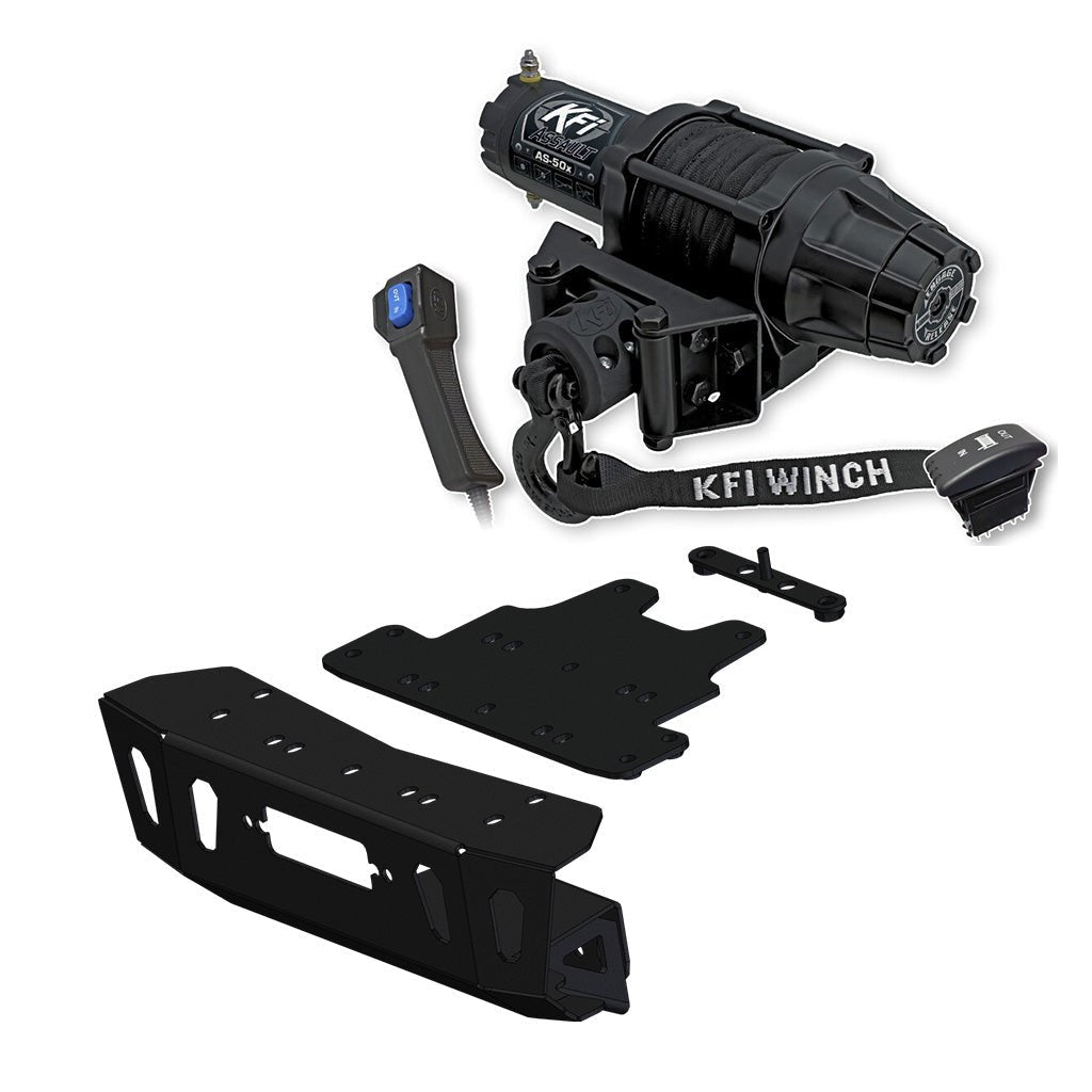 KFI Winch & Winch Mount Kit Polaris RZR Turbo S/S4 & RZR XP/XP4 Turbo S Winch Mount 2018 - 2021 - MojoMotoSport.com