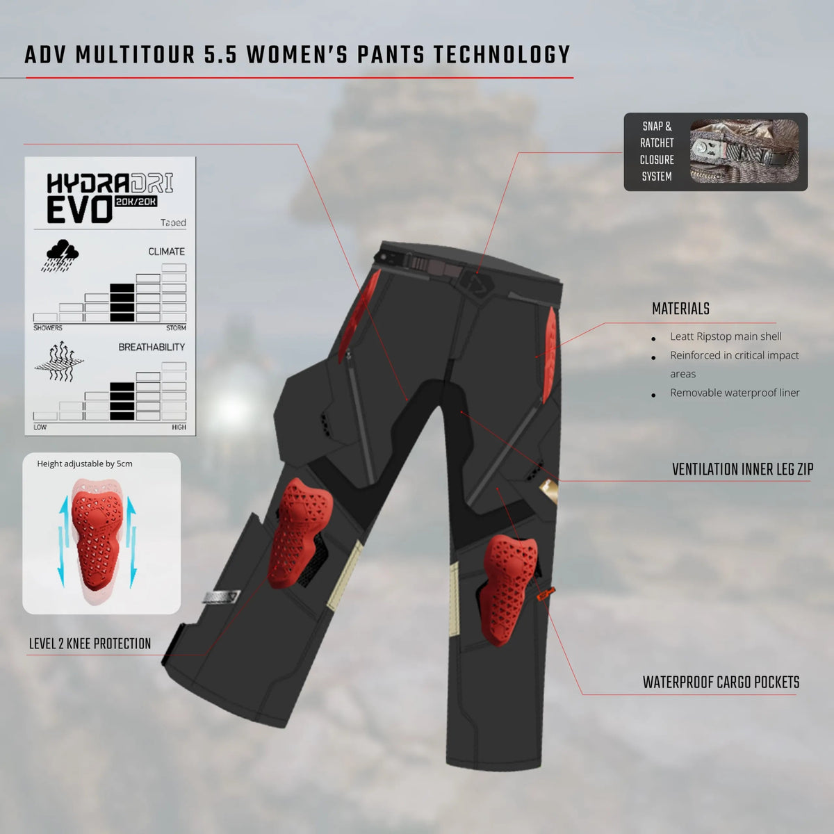 Leatt 5.5 Multitour Women's ADV/Dualsport Pants - MojoMotoSport.com