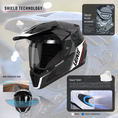 Leatt 8.5 ADV/Dualsport Helmet w/ 4.5 Goggle V25 - MojoMotoSport.com