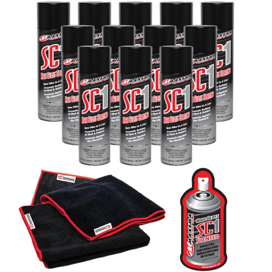 Maxima 12/pk Bundle Case High Gloss SC1 Clear Coat Silicone Spray - MojoMotoSport.com