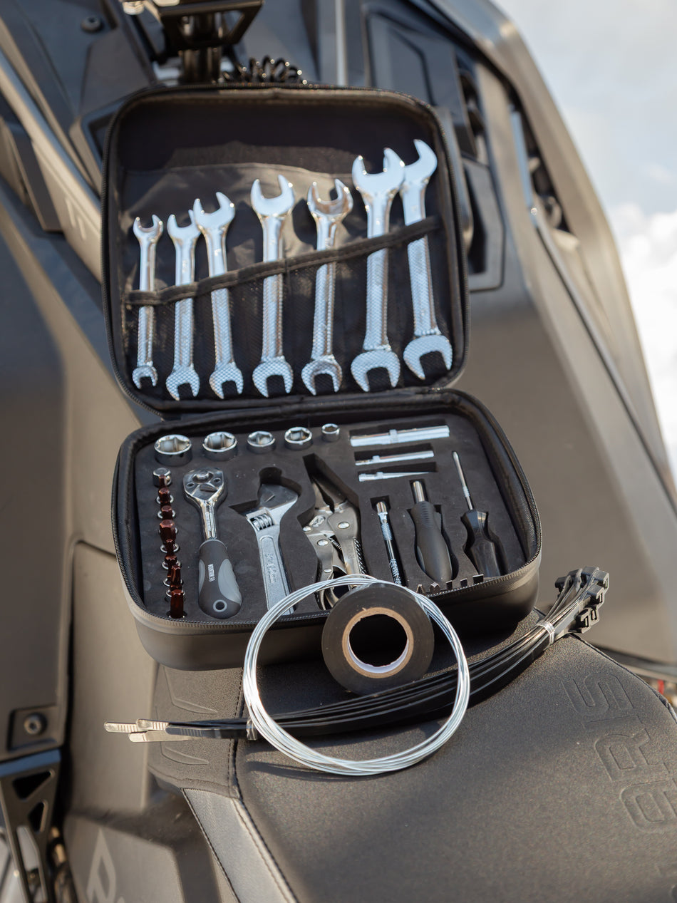 Mountain Lab Backcountry Tool Kit in water-resistant EVA case with organized foam tool storage