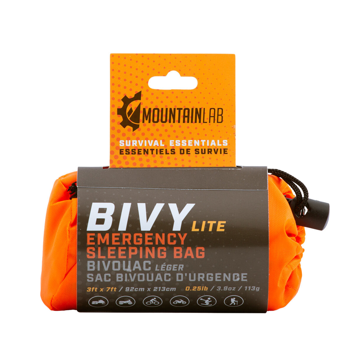 MOUNTAIN LAB emergency bivy in aluminum-coated polyethylene for survival situations