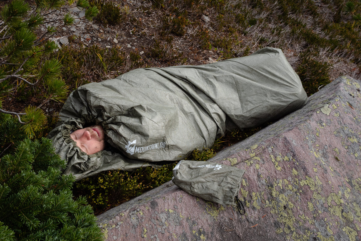 MOUNTAIN LAB Exhale Bivy emergency shelter with breathable four-ply material