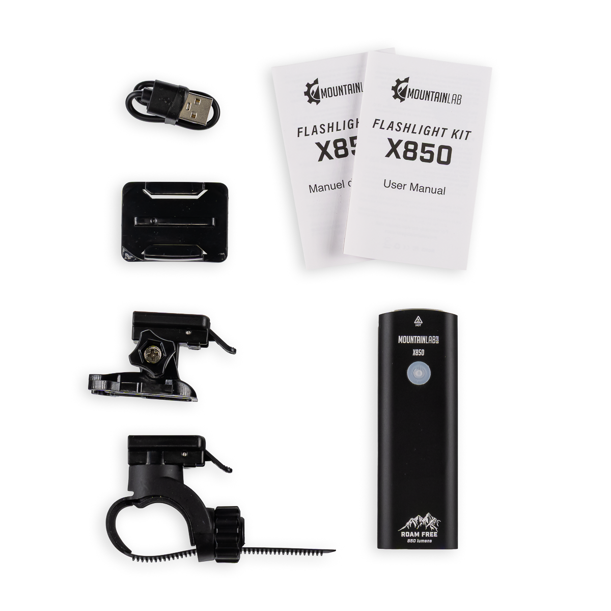 MOUNTAIN LAB X850 Flashlight Kit with focused beam for shop and trail use