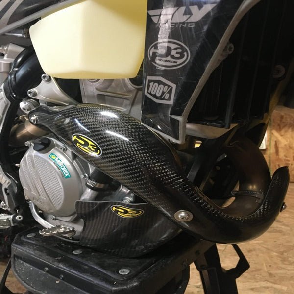 P3 Carbon Fiber Header Heat Shield For KTM/HUS | 201101 - MojoMotoSport.com
