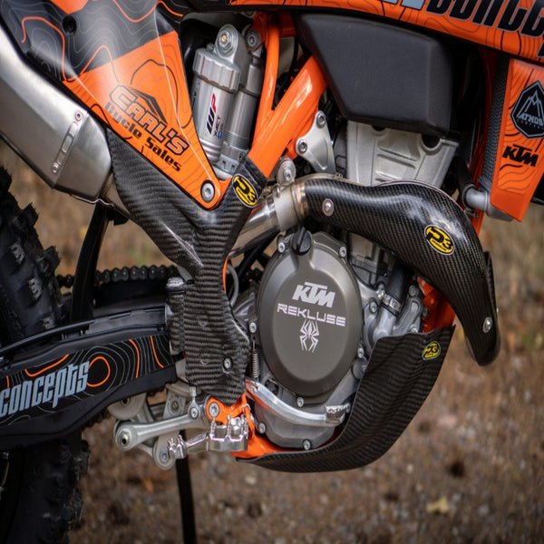 P3 Carbon Fiber Header Heat Shield For KTM/HUS | 201101 - MojoMotoSport.com