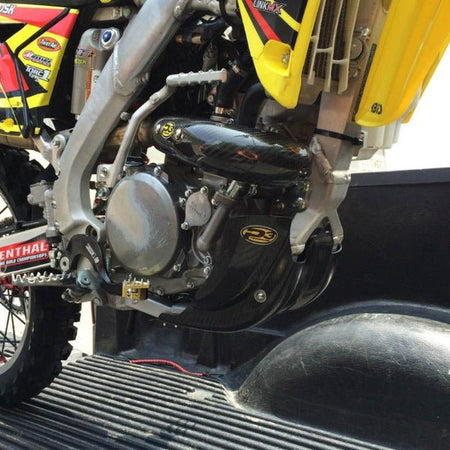 P3 Carbon Fiber Header Heat Shield For Suzuki RMZ450 (08 - 22) | 208071 - MojoMotoSport.com
