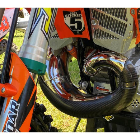 P3 Carbon Fiber Pipe Guard For KTM/HUS/GasGas | 101072 - MojoMotoSport.com