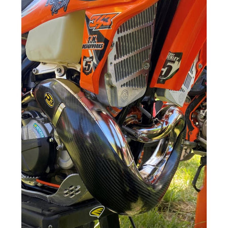 P3 Carbon Fiber Pipe Guard For KTM/HUS/GasGas | 101072 - MojoMotoSport.com