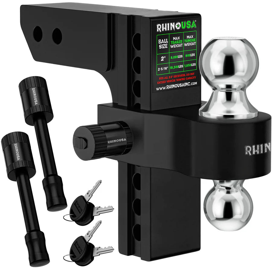Rhino USA 2.5" Adjustable 10" Drop Hitch