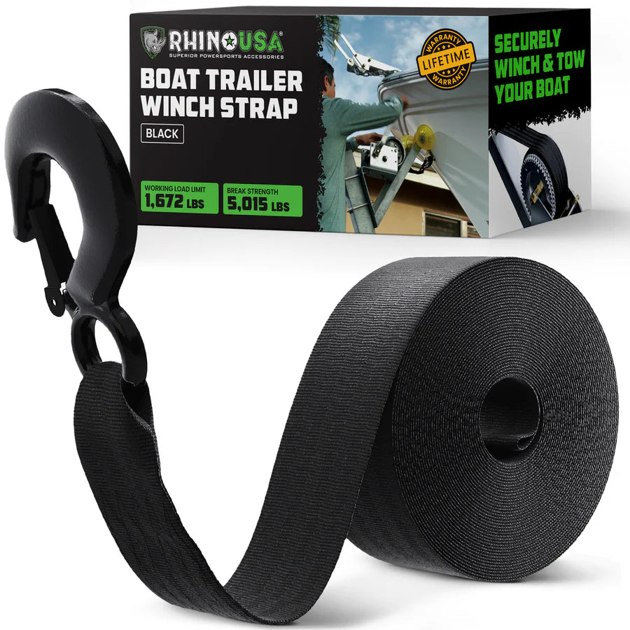 Rhino USA 2" x 20' Boat Winch Strap With Hook | RNO-WNCH-STRP