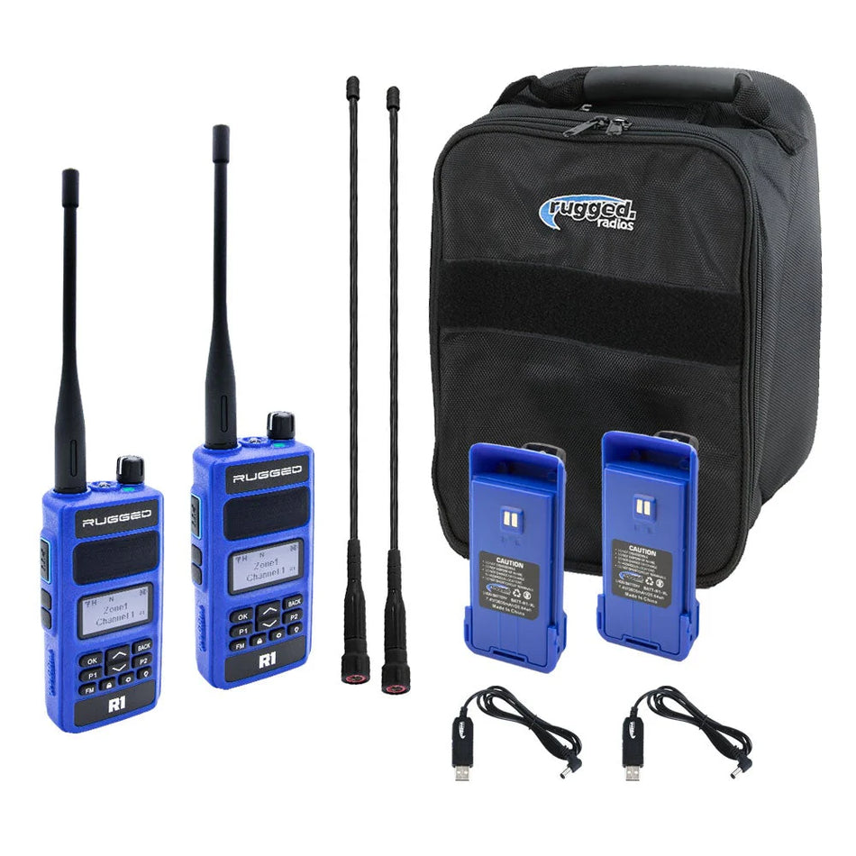 Rugged Radios R1 READY PACK - Business Band Two Way Handheld Radios - Digital and Analog
