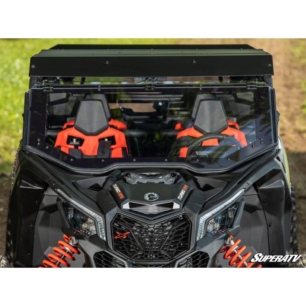 SuperaATV Can - Am Maverick X3 MaxDrive Power Flip Windshield - MojoMotoSport.com