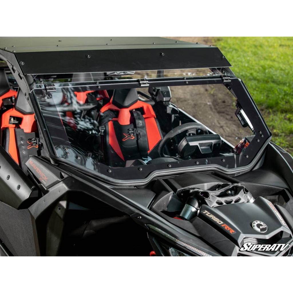 SuperaATV Can - Am Maverick X3 MaxDrive Power Flip Windshield - MojoMotoSport.com