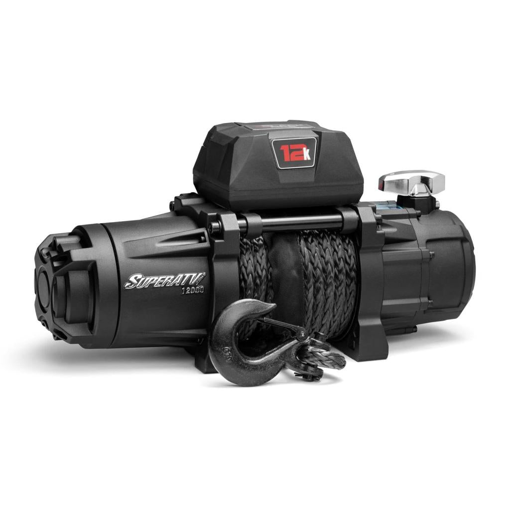 SuperATV 12,000 lb. Winch (with Wireless Remote & Synthetic Rope) - MojoMotoSport.com