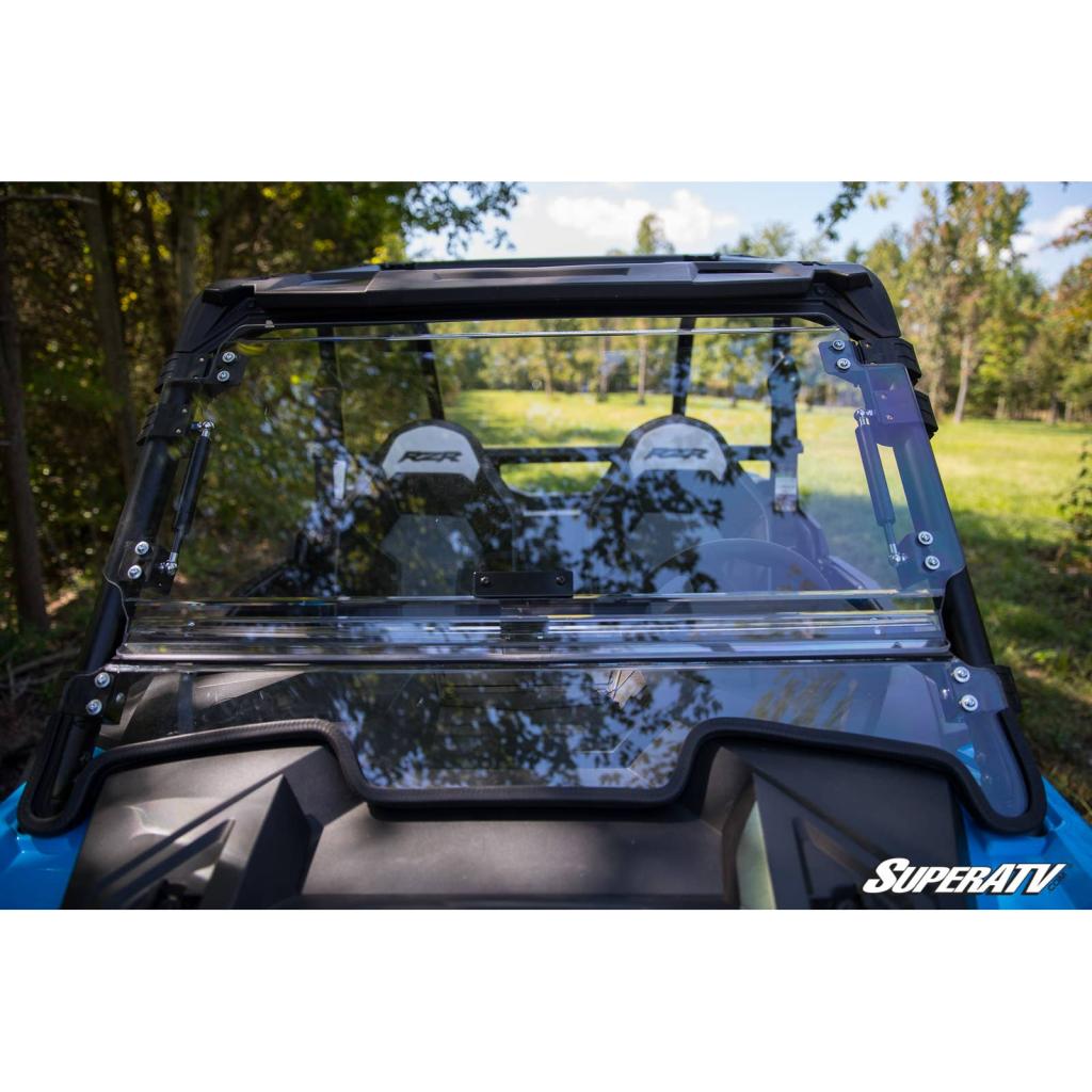 SuperATV 2014+ Polaris RZR XP 1000 Scratch - Resistant Clear Flip Windshield - MojoMotoSport.com