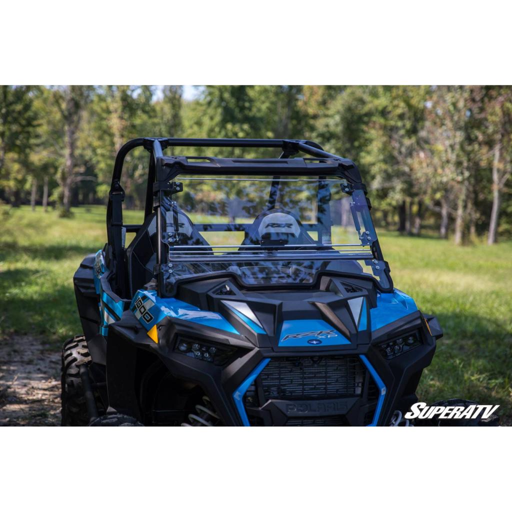 SuperATV 2014+ Polaris RZR XP 1000 Scratch - Resistant Clear Flip Windshield - MojoMotoSport.com