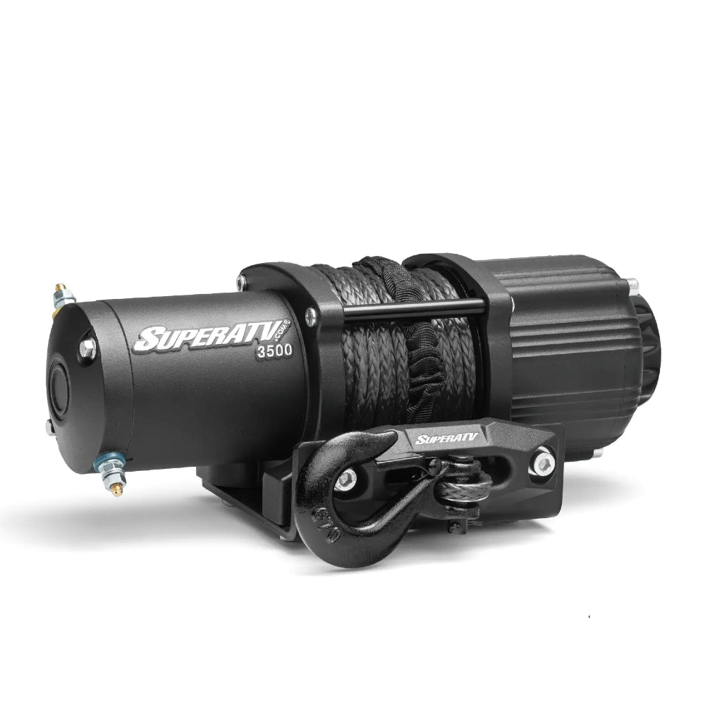 SuperATV 3500 Lb. Winch w/ Remote & Synthetic Rope - MojoMotoSport.com