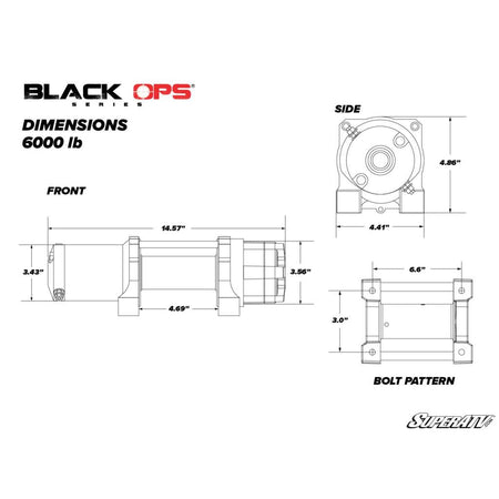 SuperATV 6000 Lb. Winch w/ Remote & Synthetic Rope - MojoMotoSport.com