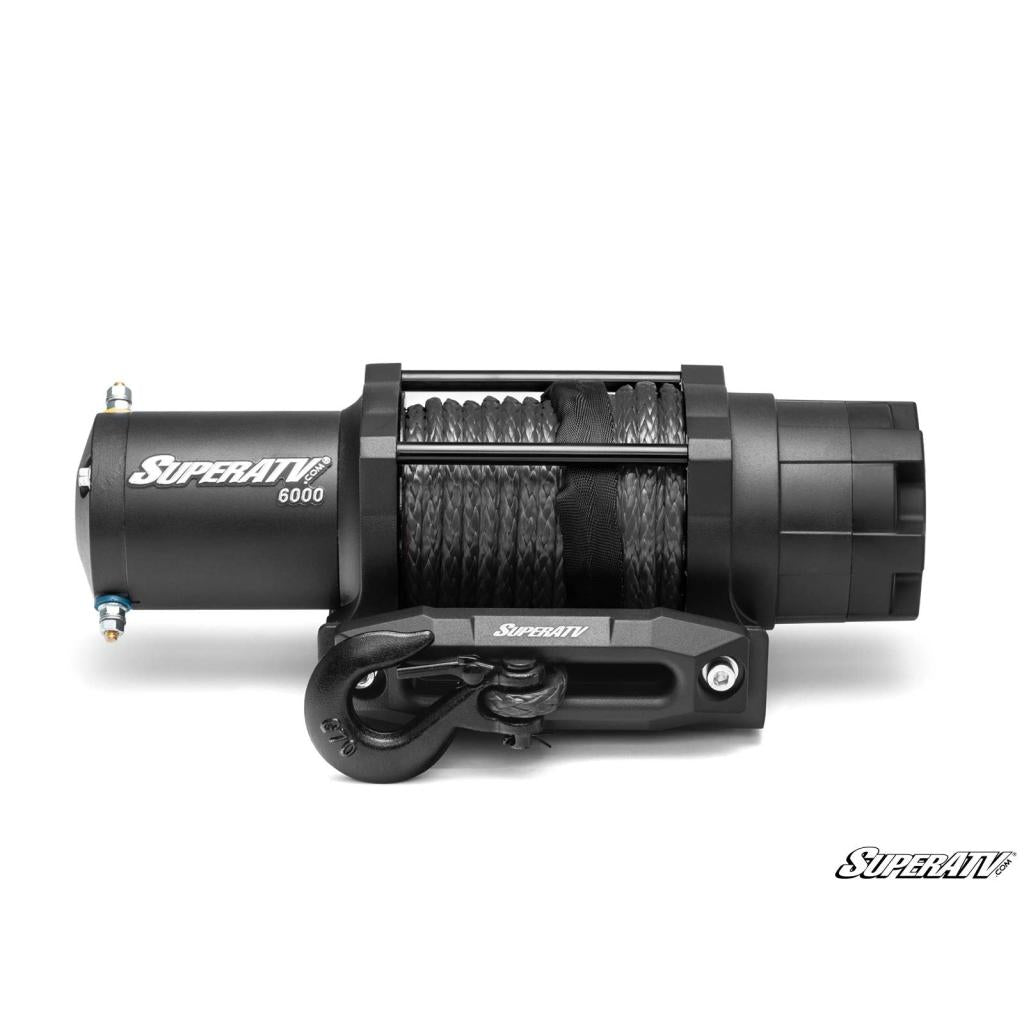 SuperATV 6000 Lb. Winch w/ Remote & Synthetic Rope - MojoMotoSport.com