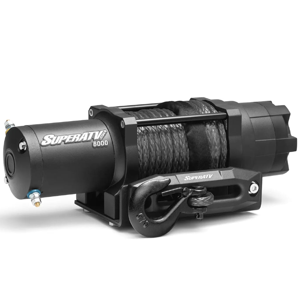 SuperATV 6000 Lb. Winch w/ Remote & Synthetic Rope - MojoMotoSport.com