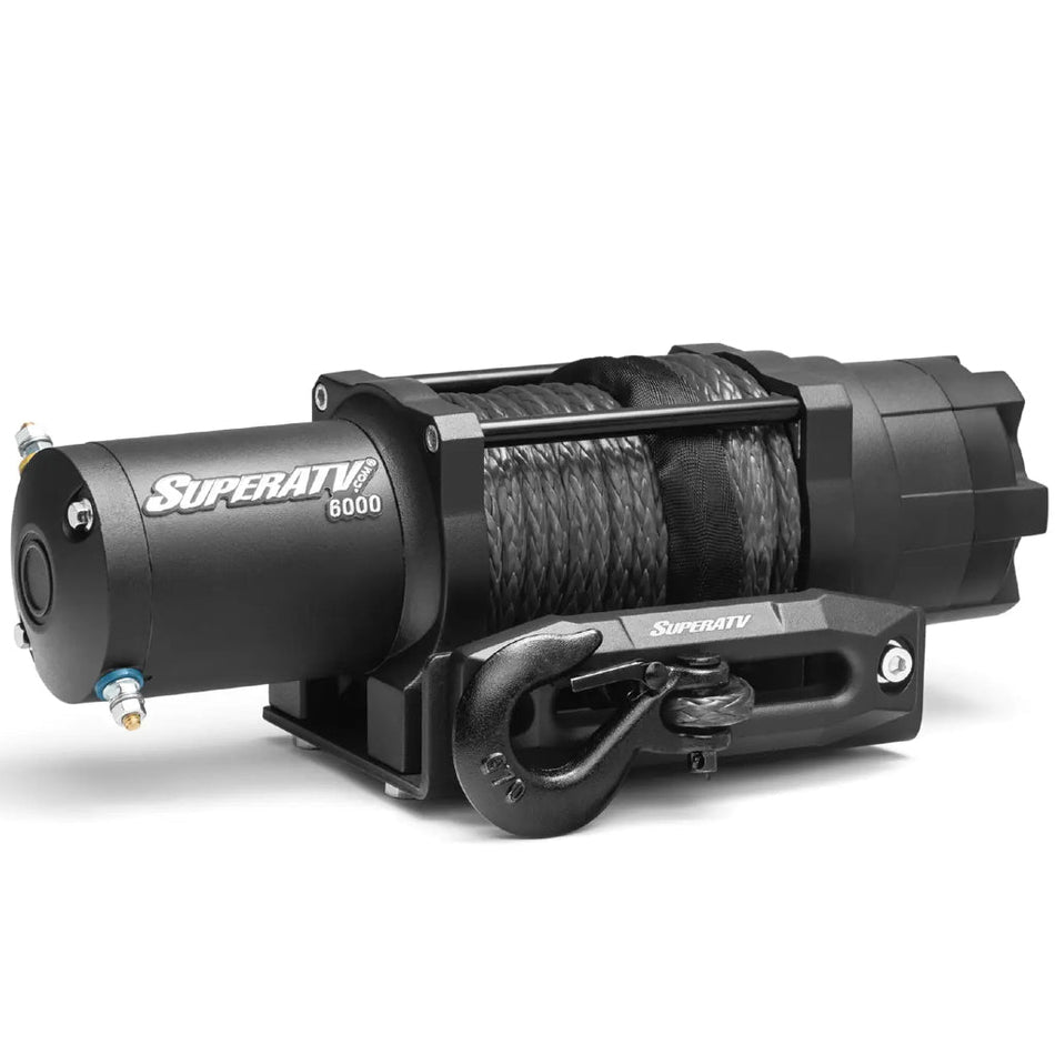 SuperATV 6000 Lb. Winch w/ Remote & Synthetic Rope - MojoMotoSport.com