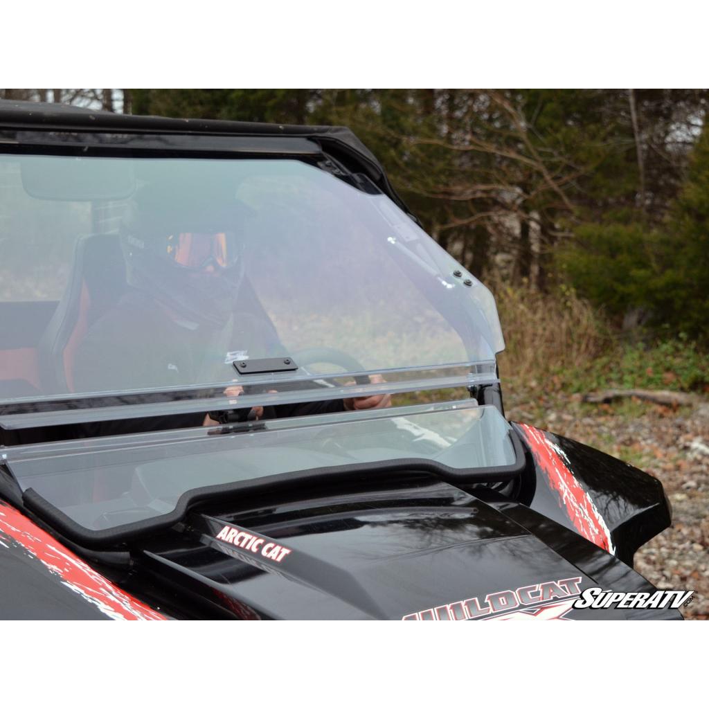 SuperATV Arctic Cat Wildcat Scratch Resistant Flip Windshield - MojoMotoSport.com