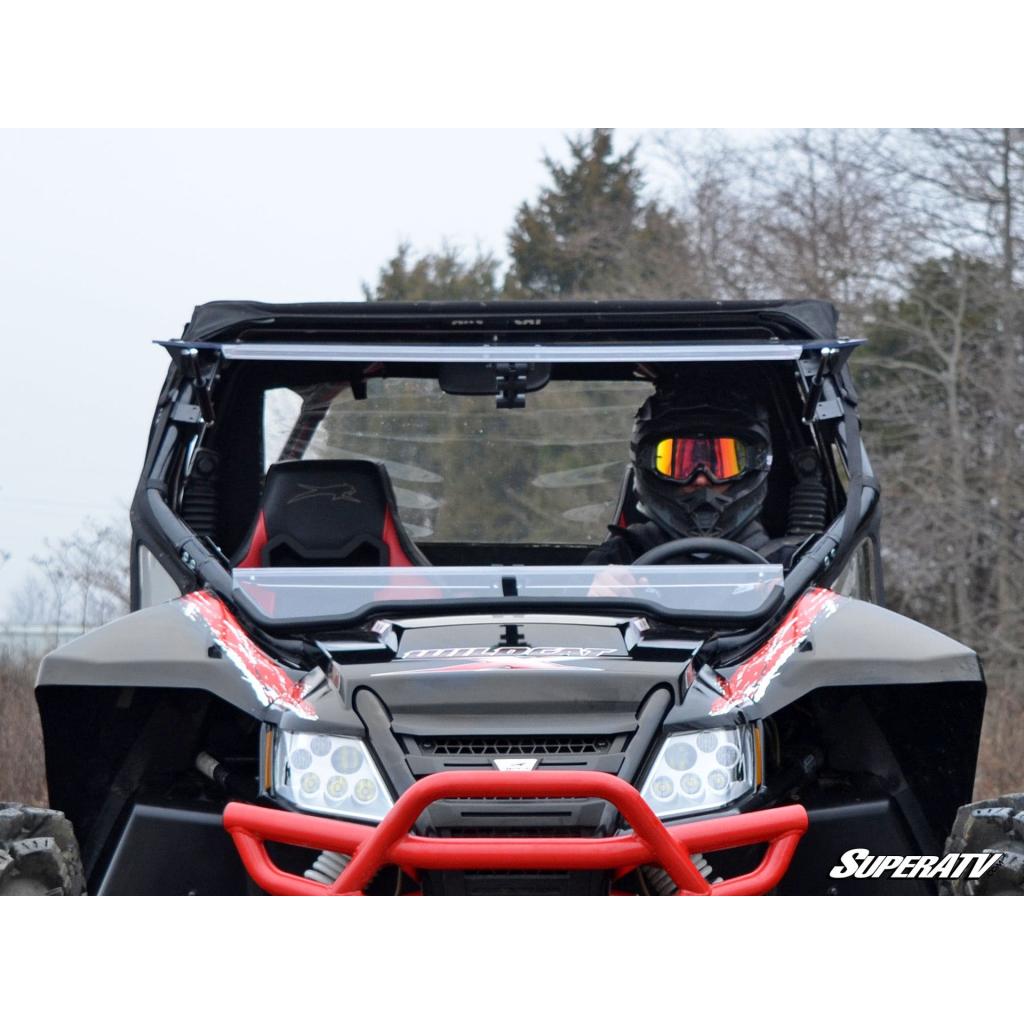 SuperATV Arctic Cat Wildcat Scratch Resistant Flip Windshield - MojoMotoSport.com
