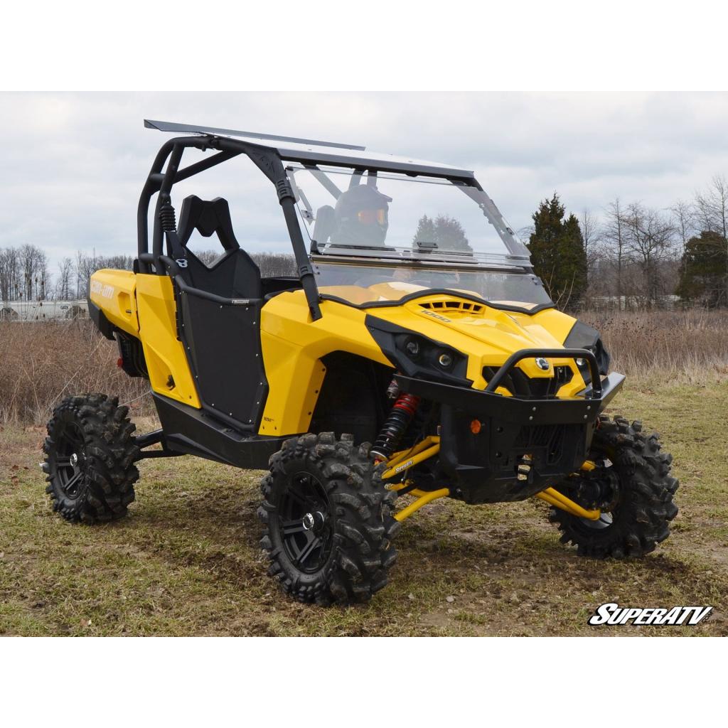 SuperATV Can - Am Commander Scratch Resistant Flip Windshield - MojoMotoSport.com