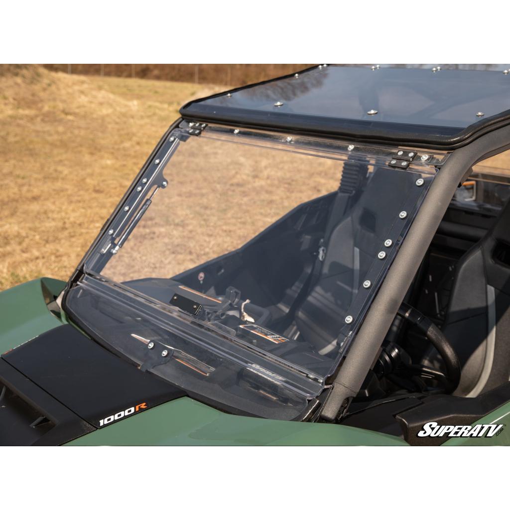 SuperATV Can - Am Commander Scratch Resistant Flip Windshield - MojoMotoSport.com