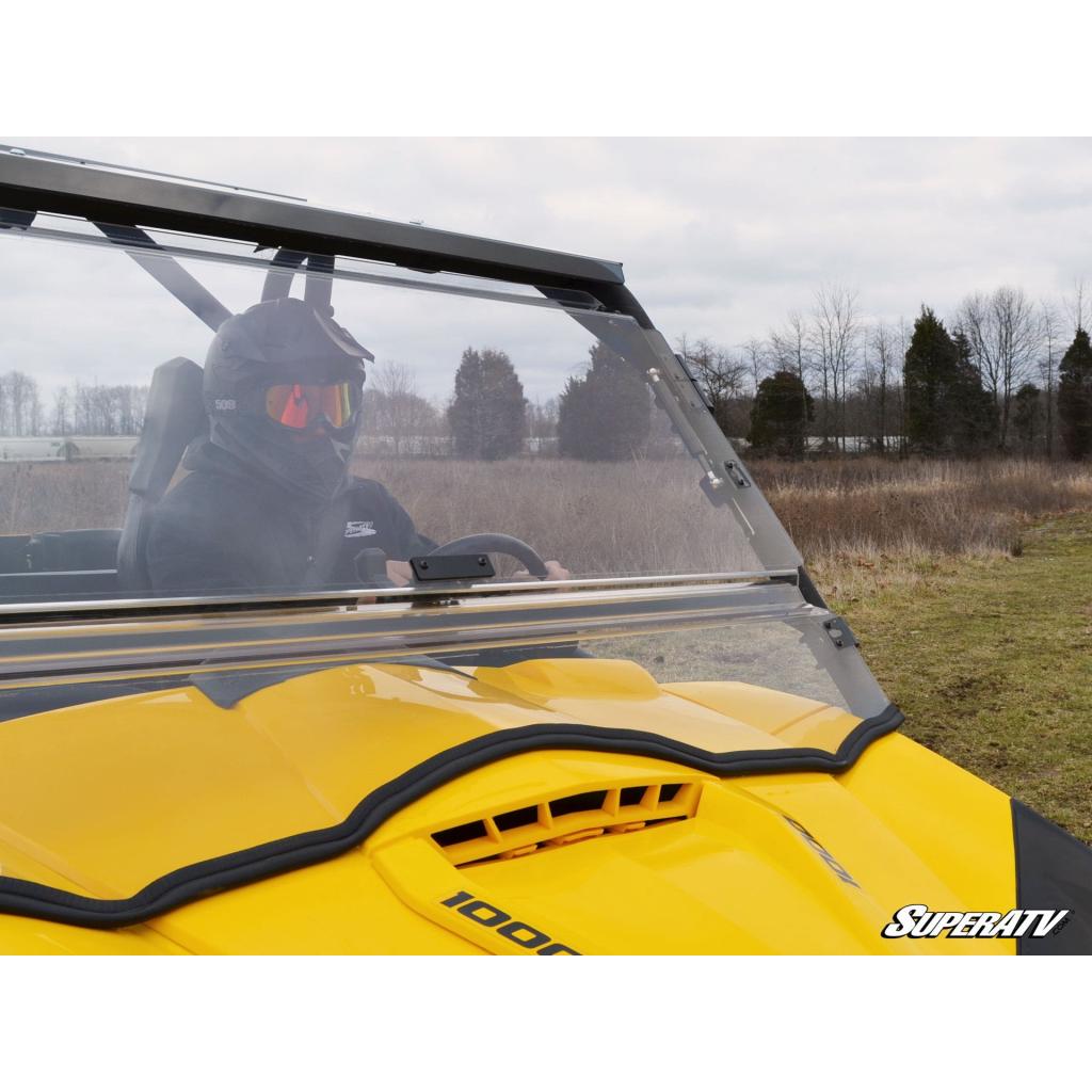 SuperATV Can - Am Commander Scratch Resistant Flip Windshield - MojoMotoSport.com